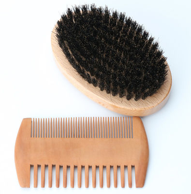 Wooden Beard Brush Grooming Kit for Men Abeis Custom Logo Comb Growth Set Wood