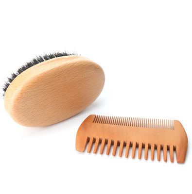 Wooden Beard Brush Grooming Kit for Men Abeis Custom Logo Comb Growth Set Wood