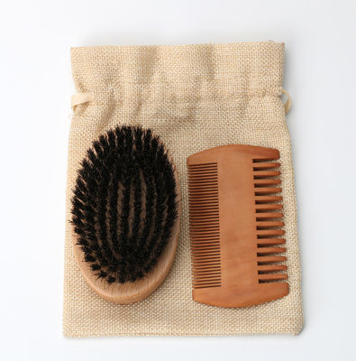 Wooden Beard Brush Grooming Kit for Men Abeis Custom Logo Comb Growth Set Wood