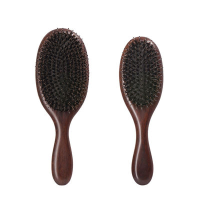 Black Sandalwood And Natural Wood Boar Bristle Hair Brush For Massage