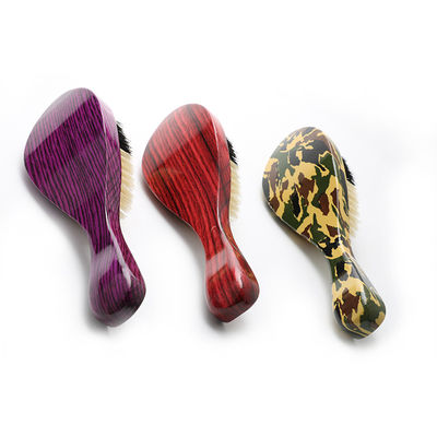 Laser Long Handle Pure Boar Bristle 360 Wave Hair Brush With Customized Pattern