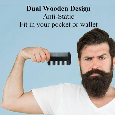 Ergonomic  Custom Logo Beard Comb Brush Set Mens Beard Grooming Kit 100g