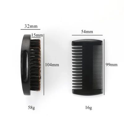 Ergonomic  Custom Logo Beard Comb Brush Set Mens Beard Grooming Kit 100g