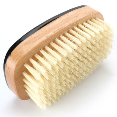 Private Label Square Men Wave Brush Beach Wood Handle Medium Hard Boar Bristle