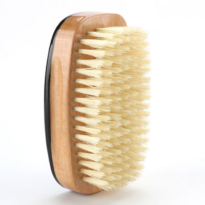 Private Label Square Men Wave Brush Beach Wood Handle Medium Hard Boar Bristle