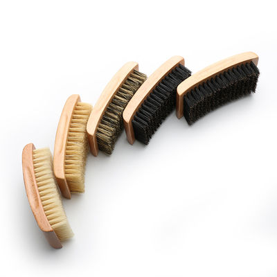Abeis Square Wave Brush For 360 Curved Palm Wood Handle Natural Soft Boar Bristle