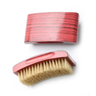 White Boar Bristle Square Wave Brush Customized Red Grain Beard Detangling Brush
