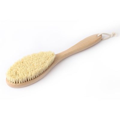 Customizable Bath Shower Brush For Body Dry Skin Natural Beech Wood Sisal Bristles