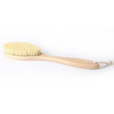 Customizable Bath Shower Brush For Body Dry Skin Natural Beech Wood Sisal Bristles