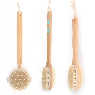 Eco Friendly Spa Wooden Long Handled Bath Brush Body Smoother For Dry Skin