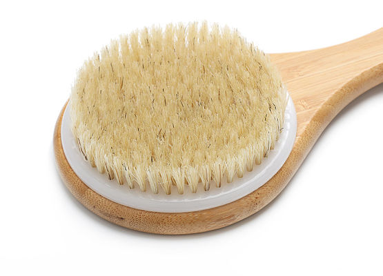 Dry Body Shower Brush Back Scrub Natural Bamboo Long Handle Massage