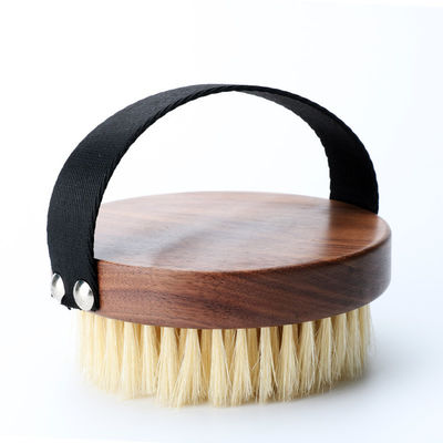 Walnut Bath Dry Brush Organic Vegan Sisal For Boay Round Hand Brush