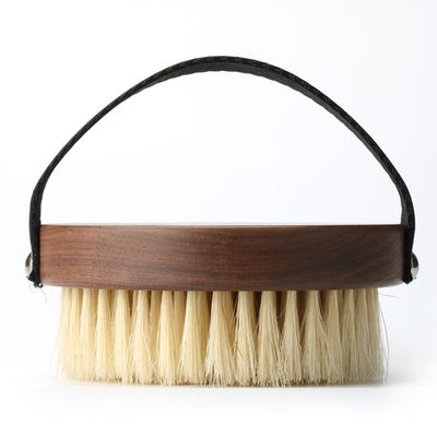 Walnut Bath Dry Brush Organic Vegan Sisal For Boay Round Hand Brush