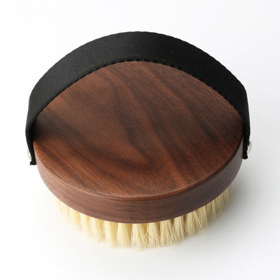 Walnut Bath Dry Brush Organic Vegan Sisal For Boay Round Hand Brush