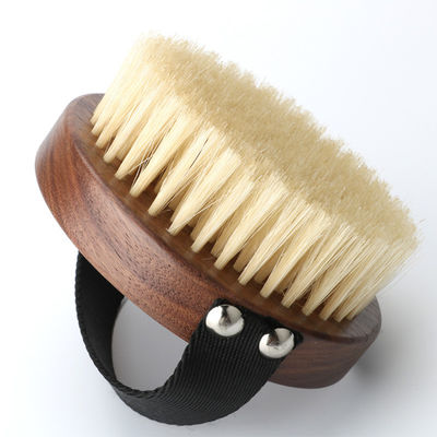 Walnut Bath Dry Brush Organic Vegan Sisal For Boay Round Hand Brush