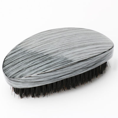 Grey Woodgrain 360 Wave Brush Soft Boar Bristle With Curved Beech Wooden Handle