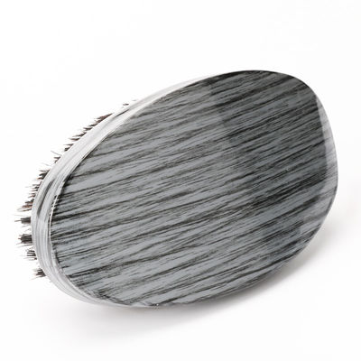 Grey Woodgrain 360 Wave Brush Soft Boar Bristle With Curved Beech Wooden Handle