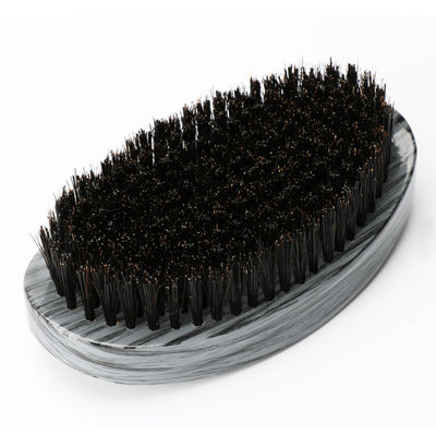 Grey Woodgrain 360 Wave Brush Soft Boar Bristle With Curved Beech Wooden Handle