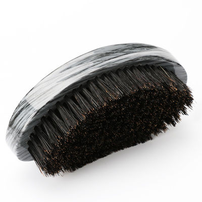 Grey Woodgrain 360 Wave Brush Soft Boar Bristle With Curved Beech Wooden Handle