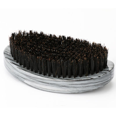 Grey Woodgrain 360 Wave Brush Soft Boar Bristle With Curved Beech Wooden Handle