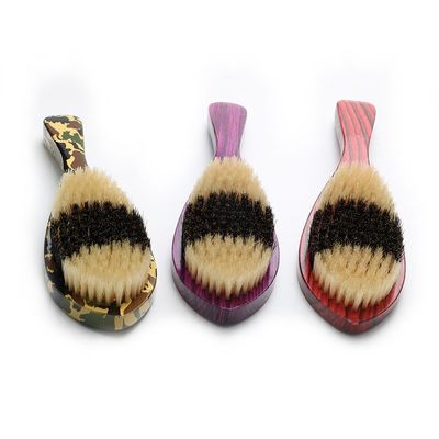 Customized Logo Two Color Boar Bristle Wave Brush For Men'S Hair Styling