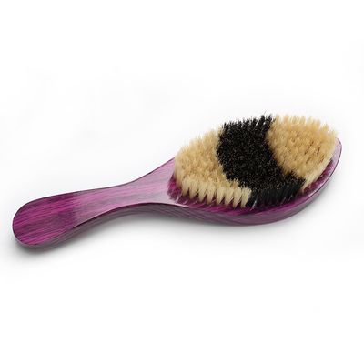 Customized Logo Two Color Boar Bristle Wave Brush For Men'S Hair Styling