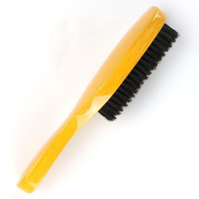 Abeis 360 Flat Wave Brush PU Glossy Soft Boar Bristle Beech Wood Long Handle