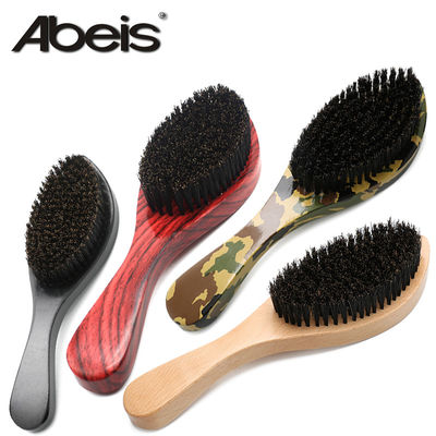 Laser Long Handle Pure Boar Bristle 360 Wave Hair Brush With Customized Pattern