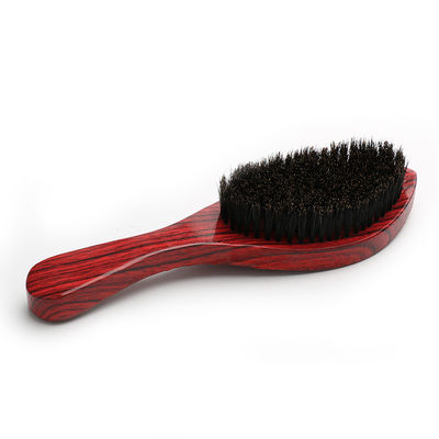 360 Wave Beard Care Brush With Natural Red Wood Grain Boar Bristle Hair 130g