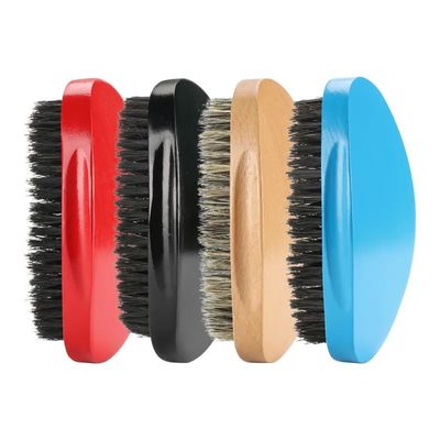 Customized Logo 360 Curved Brush Man Grooming Face Beard Cleaning Brush