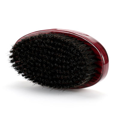 Personalized Wooden Handle Wave Brush Red Curved Palmed Medium Bristle Hair Brush