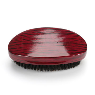 Personalized Wooden Handle Wave Brush Red Curved Palmed Medium Bristle Hair Brush