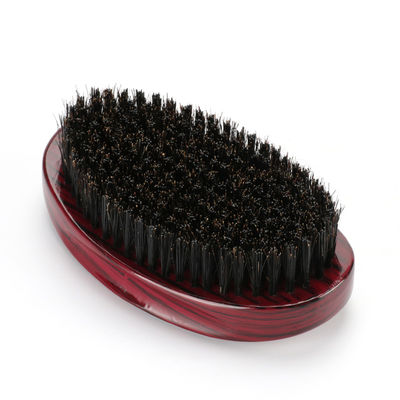 Personalized Wooden Handle Wave Brush Red Curved Palmed Medium Bristle Hair Brush
