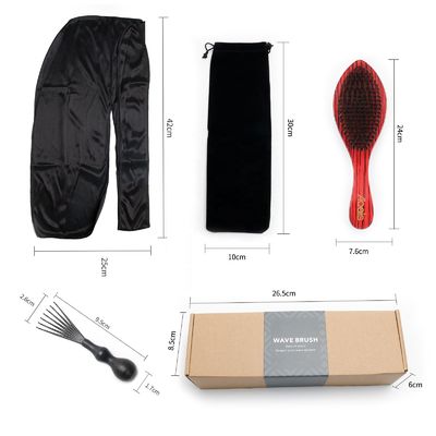 Long Handle 360 Wave Brush Set Custom Logo Hair Beauty Care