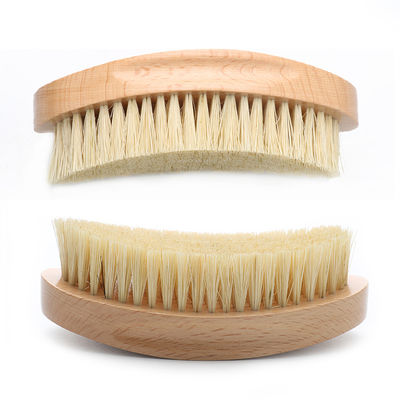 Customized PU 360 Wave Hair Brush For Curved Soft White Boar Bristle Vegan Sisal