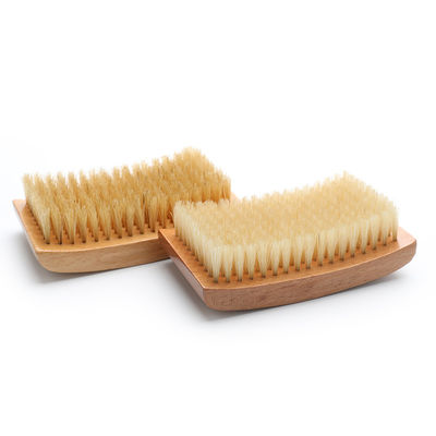 Abeis Square Wave Brush For 360 Curved Palm Wood Handle Natural Soft Boar Bristle