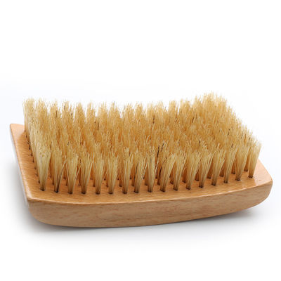 Abeis Square Wave Brush For 360 Curved Palm Wood Handle Natural Soft Boar Bristle