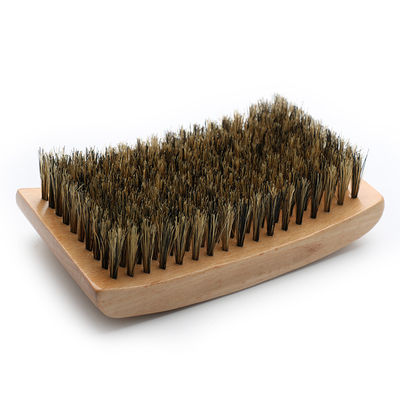 Abeis Square Wave Brush For 360 Curved Palm Wood Handle Natural Soft Boar Bristle