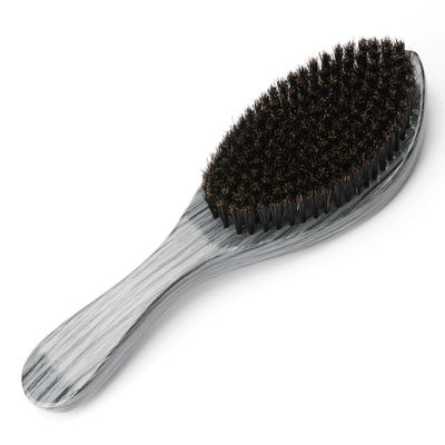 Custom Logo Palm Curved Natural Boar Bristle Hair Brush Ideal for Beard and Mustache Care