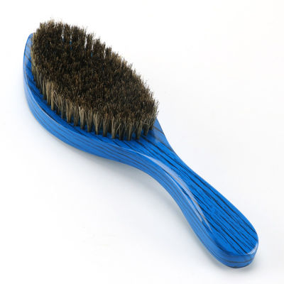 Custom Logo Palm Curved Natural Boar Bristle Hair Brush Ideal for Beard and Mustache Care