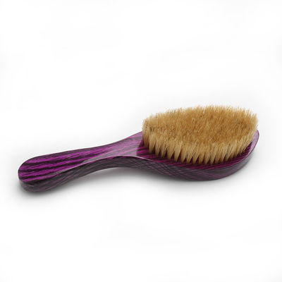 Custom Logo Palm Curved Natural Boar Bristle Hair Brush Ideal for Beard and Mustache Care