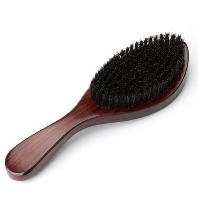 Custom Logo Palm Curved Natural Boar Bristle Hair Brush Ideal for Beard and Mustache Care