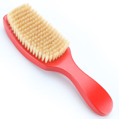 Custom Soft Red Boar Bristle 360 Curved Wave Brush Long Handle For Hair Style
