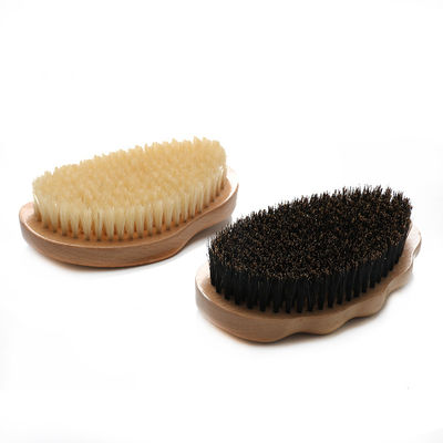 Customer Logo 360 Wave Curved Brush Natural Soft Mixed Medium Hard Boar Bristle