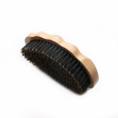 Customer Logo 360 Wave Curved Brush Natural Soft Mixed Medium Hard Boar Bristle