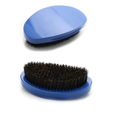 Custom Blue Bent Wave Brush Curve For 360 Soft Boar Bristle For Hair Growth Style