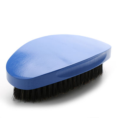 Custom Blue Bent Wave Brush Curve For 360 Soft Boar Bristle For Hair Growth Style