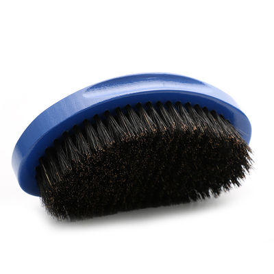Custom Blue Bent Wave Brush Curve For 360 Soft Boar Bristle For Hair Growth Style