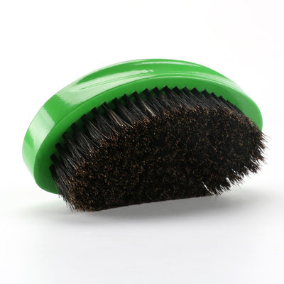 Medium Hard Boar Bristle 360 Wave Brush Bend Curve Green Hairbrush Custom Logo