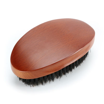 360 Wave Brushes Dark Brown Abeis Engrave Logo Curved Palm Soft Mixed Boar Bristle